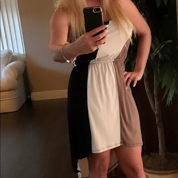 Dresses & Skirts - Color block high low dress size medium